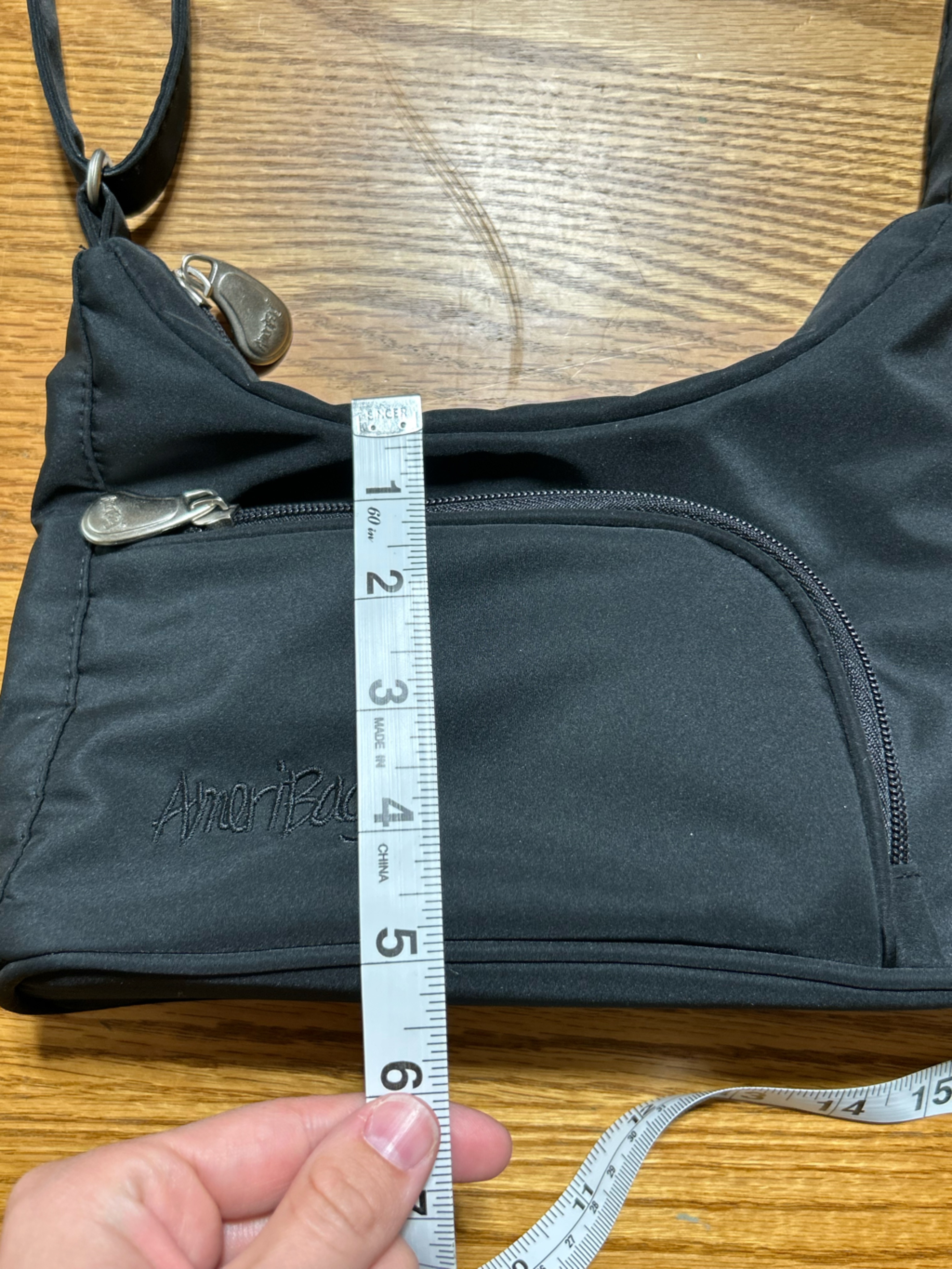 Women’s Ameribag Healthy Back Shoulder Bag Black With Silver Accent — image 7 of 8